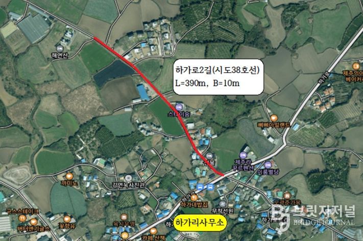 하가로2길(시도38호선)도로 위치도