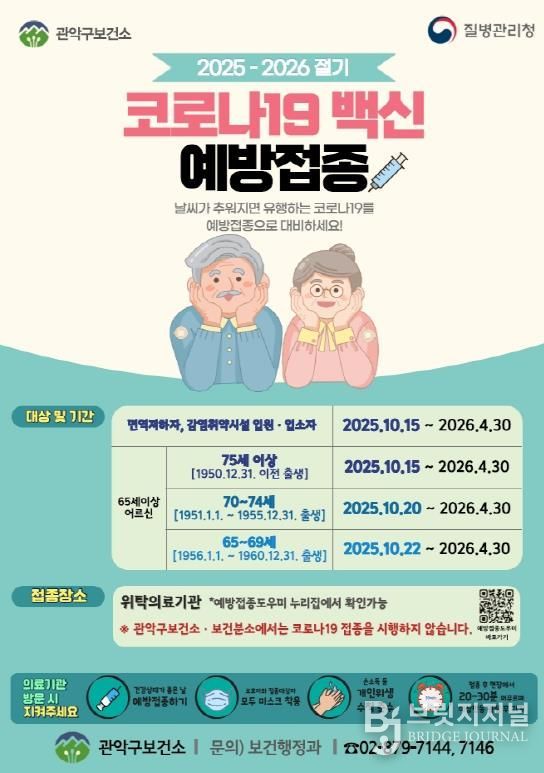 2025-2026 코로나19 백신 무료접종 홍보 포스터