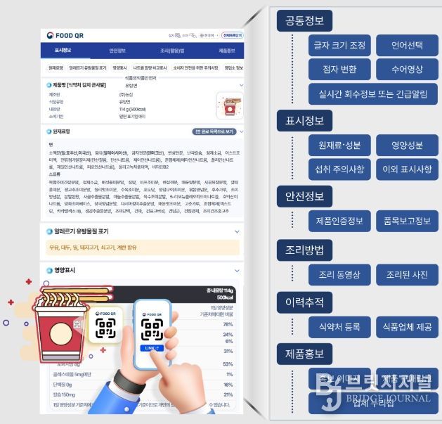 푸드QR 확인 방법