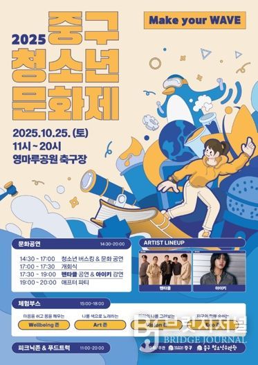 “너만의 물결을 만들어라!” 2025 중구 청소년문화제 개최