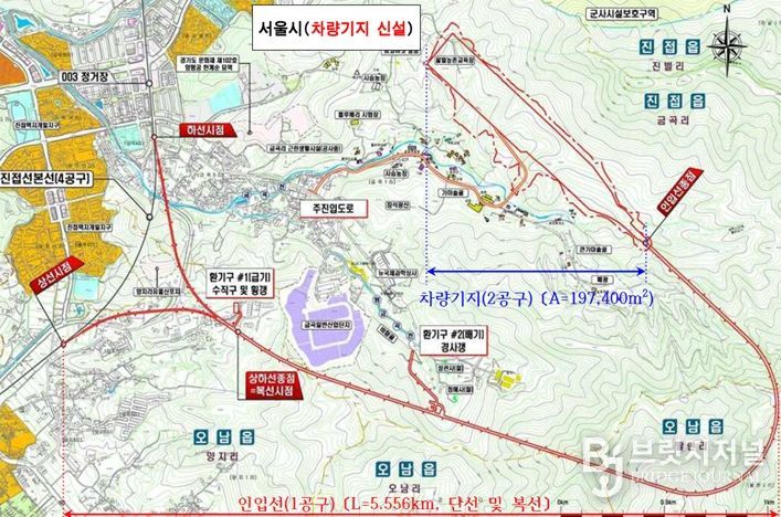 진접선(4호선연장) 차량기지 건설사업 전체노선