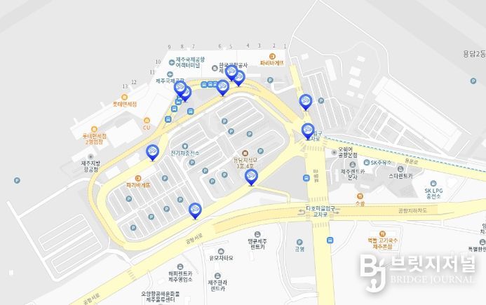 제주공향 내 도착(1층) 절대주정차금지구역