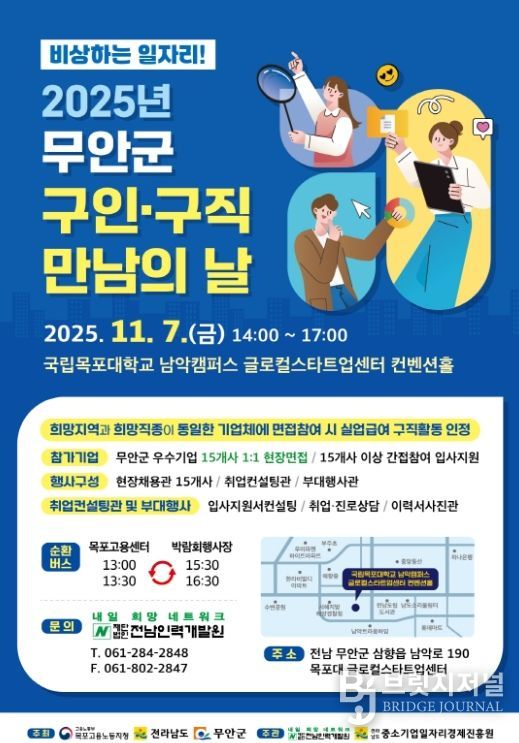 2025년 무안군 구인·구직 만남의 날 포스터