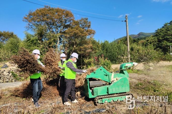 영농부산물 파쇄지원단 활동 사진