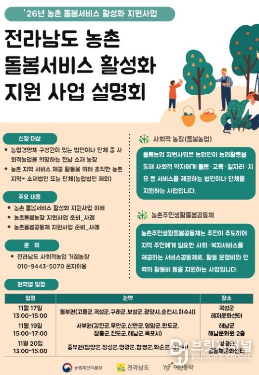 2026년 전남 중부권 농촌 돌봄서비스 활성화 사업 설명회