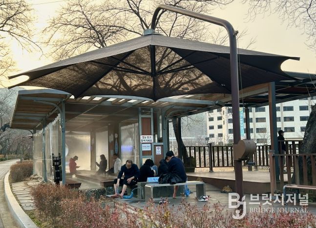 충주시 수안보 족욕체험장, 겨울에도 이상 무!