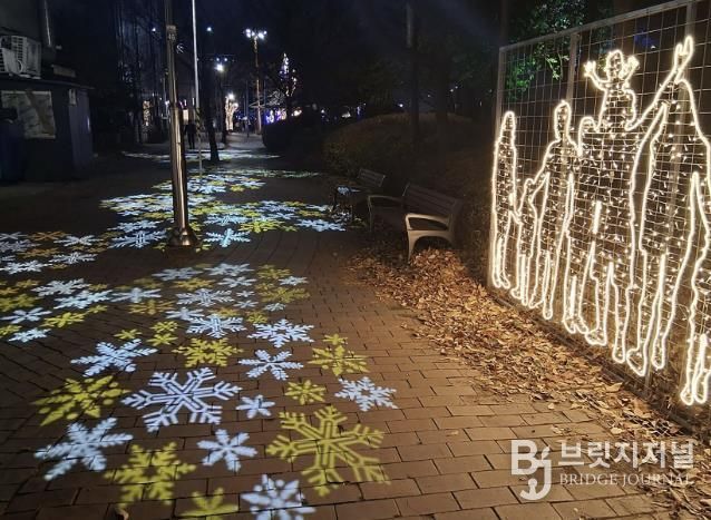 성남시 복정 어울림 빛축제 눈꽃 거리 조명 산책로
