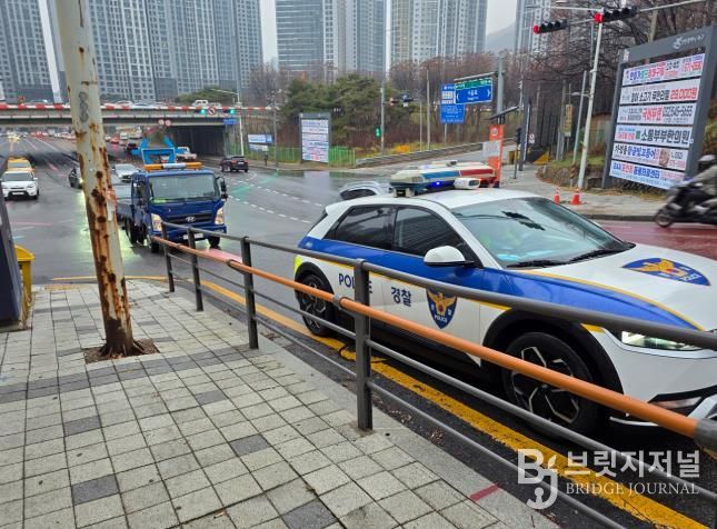 인천 서구, 겨울철 폭설 및 도로 결빙 대비 경찰 합동 도로 안전 훈련 실시