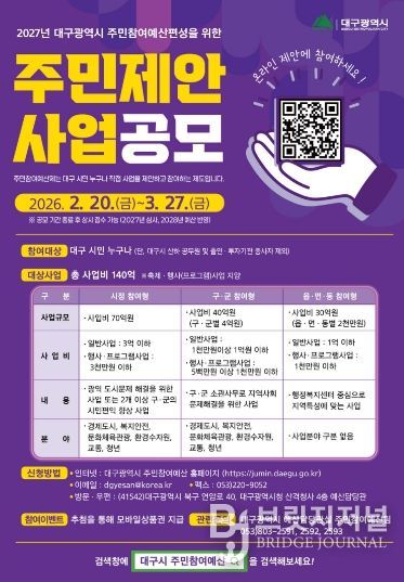 주민제안사업 공모 시작