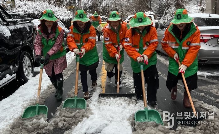 기습 강설에 민관 합동 긴급 제설 및 예찰활동