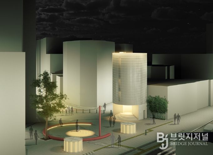 옛 중파 신축 건물 및 광장 조감도