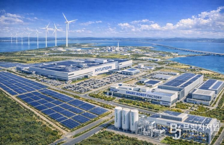 현대차지원TF및re100전담인력운영관련새만금산업단지내들어설공장이미지를해당부서에서Ai로생성