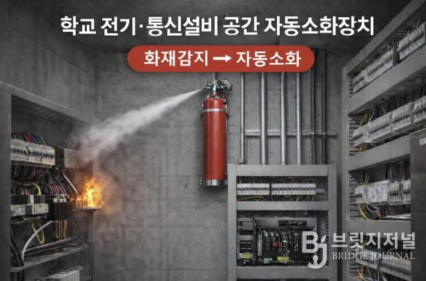 학교 전기 통신설비 공간 자동소화장치 사진
