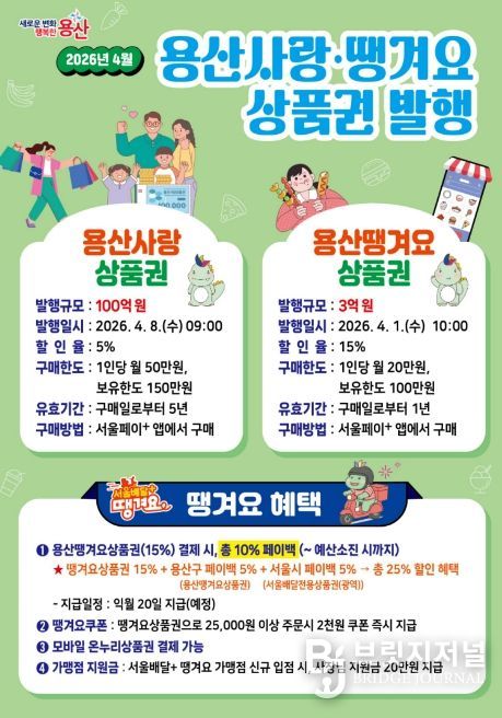 용산구, 봄맞이 소비 살린다…지역화폐 103억 발행