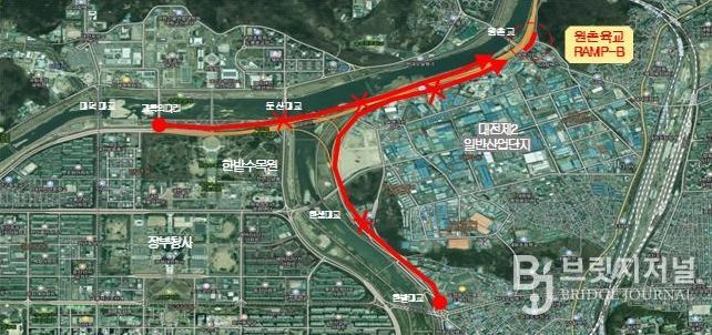 대전시, 천변도시고속화도로 원촌육교 전면 통제