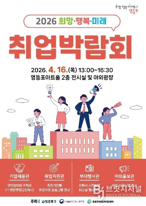 4. 16.에 진행될 ‘2026 희망‧행복·미래 취업박람회’ 포스터